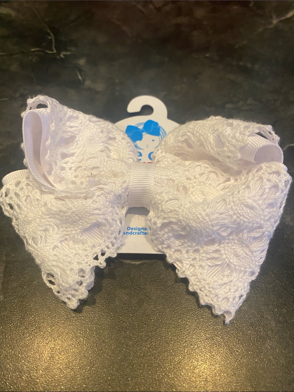 Wee Ones Weestay No Slip Clip White Hair Bow